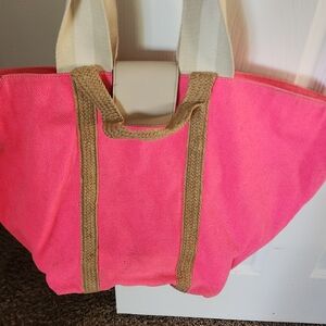 Pink Canvas Tote Bag